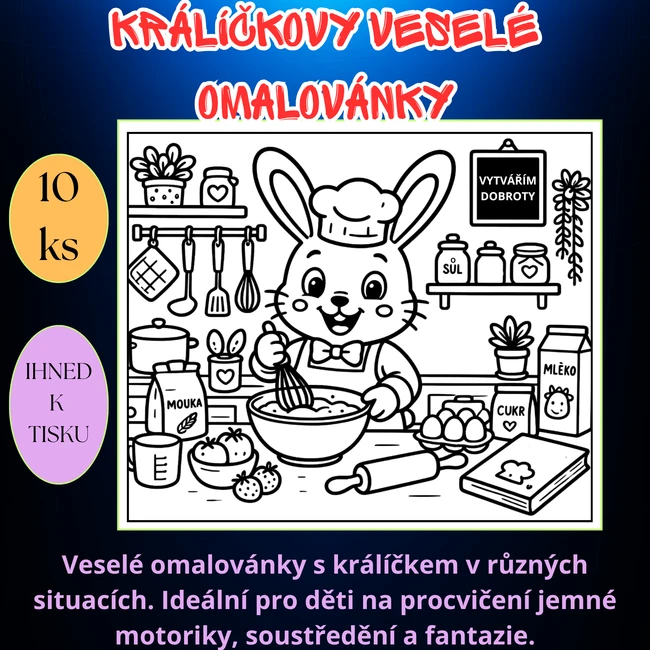🐰 Králíčkovy veselé omalovánky