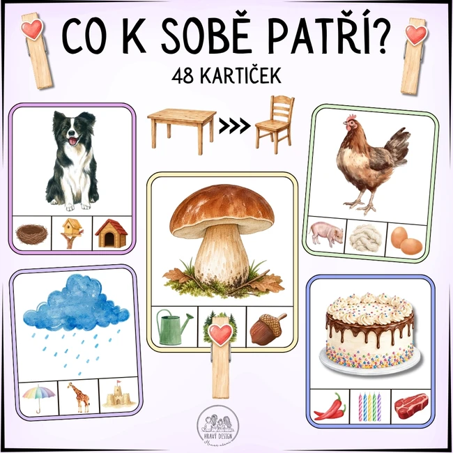 Co k sobě patří? – kolíčkování pro děti
