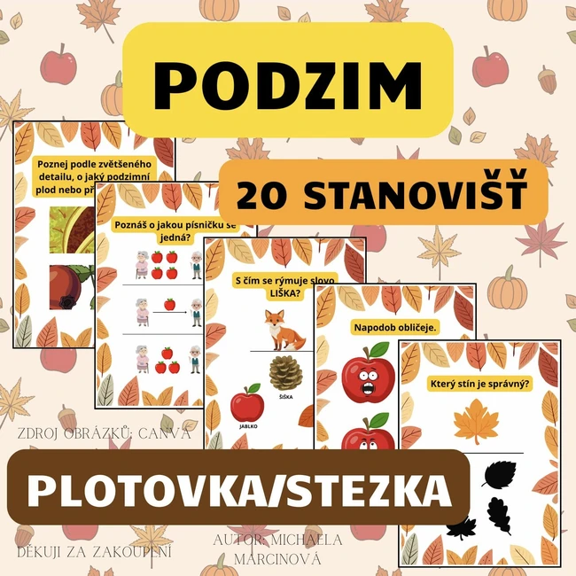 PODZIM - plotovka - stezka s 20 úkoly