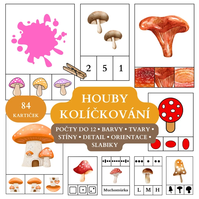 Houby - kolíčkování