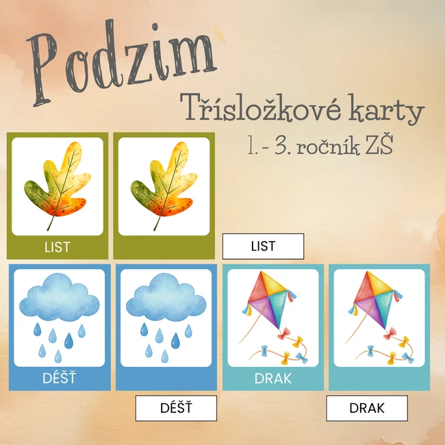 Třísložkové karty - Podzim