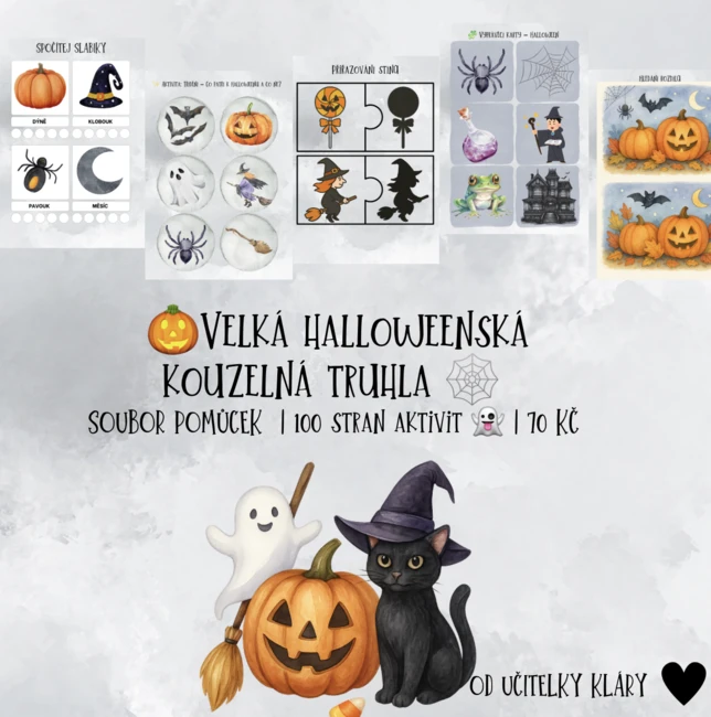 🎃Velká halloweenská kouzelná truhla  - bez barevného pozadí🕸️  👻