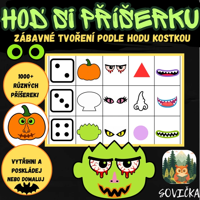 🎲 HOĎ SI PŘÍŠERKU! 👾 | KREATIVNÍ SKLÁDÁNÍ A DOKRESLOVÁNÍ PODLE KOSTKY