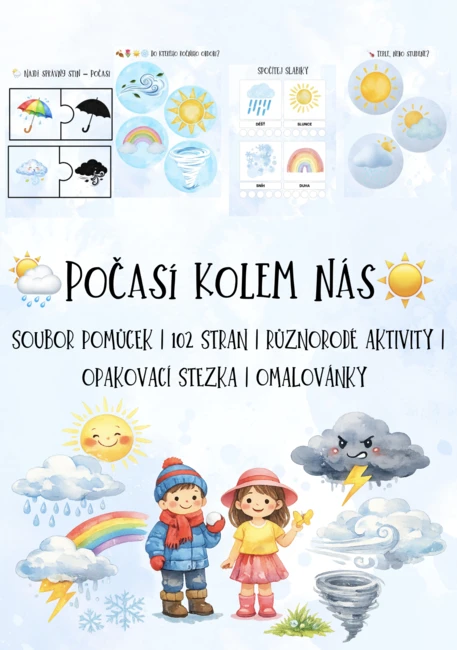 🌦️ Kouzelný svět počasí - bez barevného pozadí