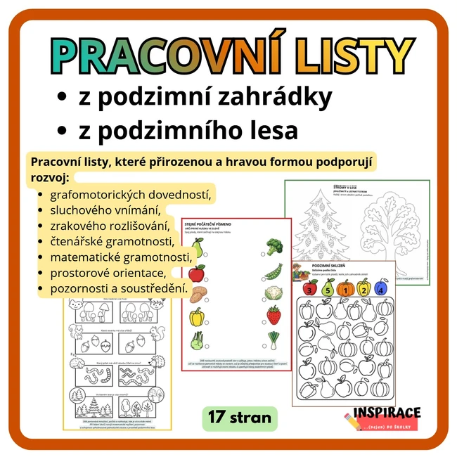 PRACOVNÍ LISTY  z podzimní zahrádky / z lesa