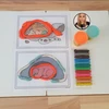 Zvířata v zimě - modelovací podložky (omalovánky)